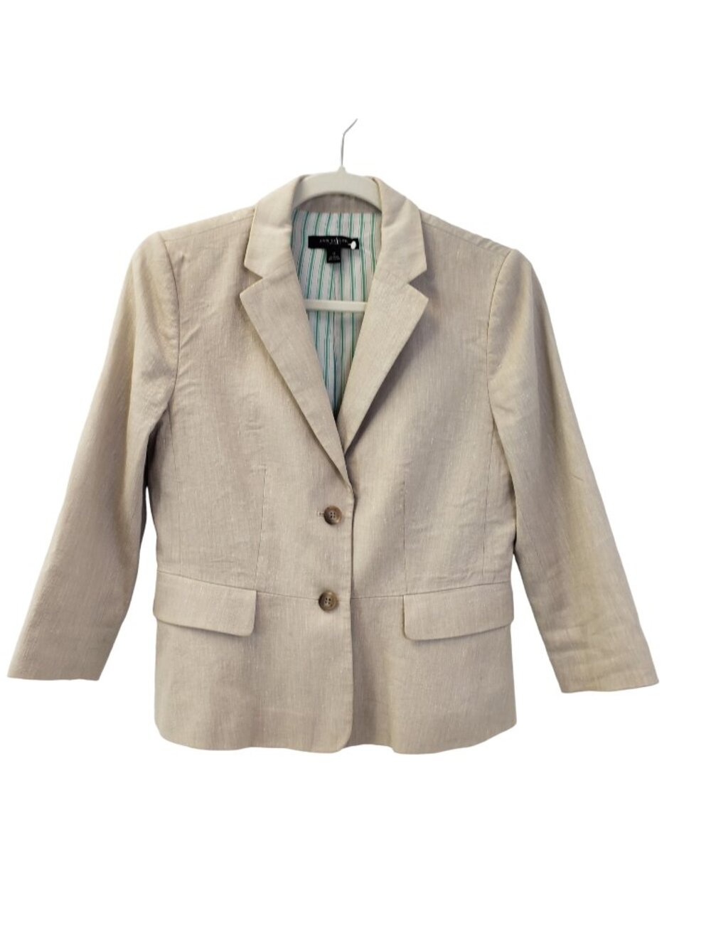 Ann Taylor Linen Blend Two Button Blazer Jacket Size 2